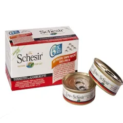 Schesir Multipack Prawns Kedi Konservesi 6X50 gr - Farmapets